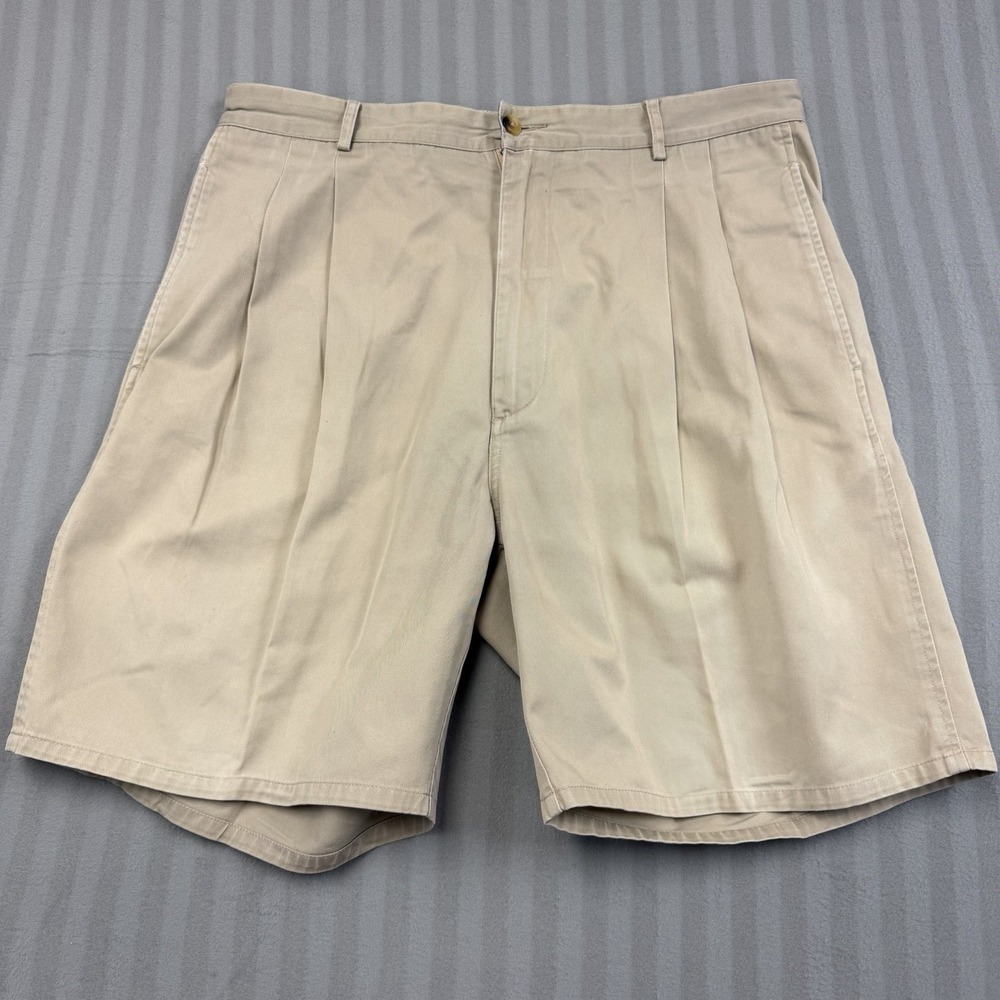Slazenger Khaki Tan Flat Front Golf‎ Chino Shorts Mens Size 36